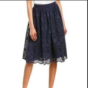 J.Crew Full midi skirt in embroidered eyelet size us 10